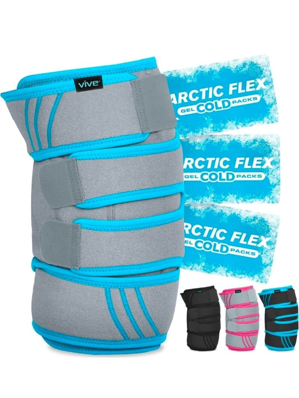 Vive Knee Ice Pack Wrap Gray